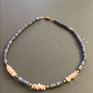 Beautiful Vintage blue shell necklace
